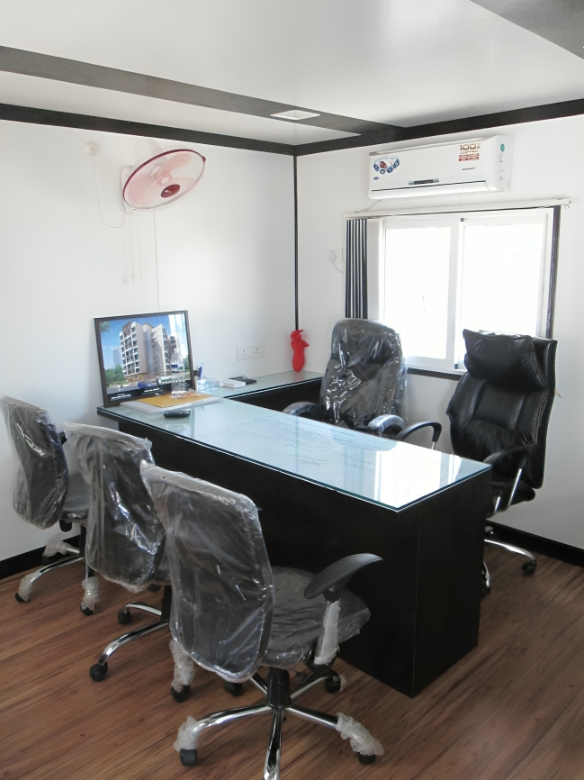 office cabin with meeting spot